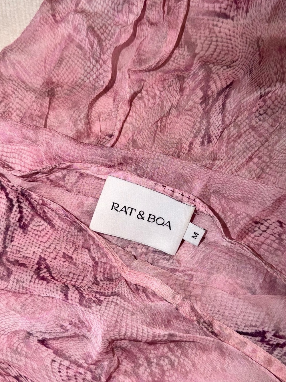 Rat & Boa Cobra SET Pink Sheer Lace Tie-Front Top and Skirt Small Medium Dress - Picture 10 of 11